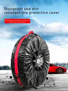 汽车轮胎罩 – 防水、防尘、防紫外线，适用于备胎、雪地胎和普通轮胎，采用 210D 牛津布面料，带工具袋、可调节扣环和收纳袋，备胎罩，轮胎保护罩 - 彩色 - 查看 5