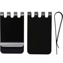 - Pinzas para dinero con resorte de acero para dinero en efectivo de gran capacidad, portafolios minimalista con bolsillo frontal - negro - - Ver 2