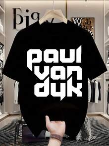 Men's Crew Neck T-Shirt, Official Paul Van Dyk Electronic Music PVD T-Shirt - 100% Breathable Cotton, Short Sleeve Crew Neck, Eye-Catching White Signature Print, 4 Colors Available - DJ Fan Apparel, Concert & Festival Merchandise, All-Season Casual Wear, Band Merchandise, Lightweight Top, Machine Washable, Party Outfit, Suitable For Outdoor Sports And Daily Wear, Great Christmas Gift - 黑色 - 查看 6