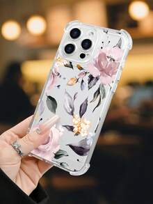 Lujo Ligero Estilo y BellezaFlorales ElegantesFunda de Teléfono Transparente Compatible con 17PROMAX 17PRO 17Air 17 16PROMAX 16PRO 15PROMAX 15PRO y Todos los Modelos Imprescindible para Proteger el Tel - transparente - Ver 2