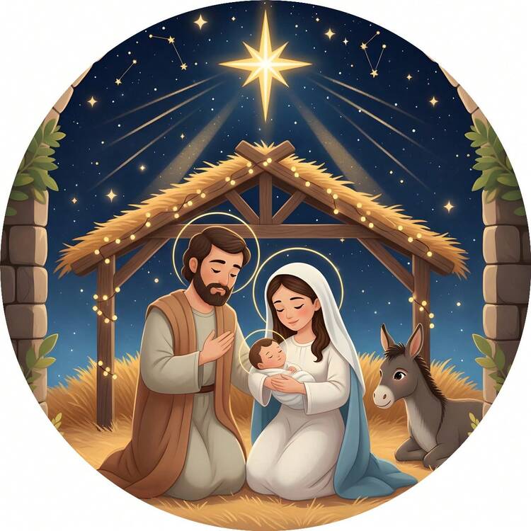 Round Table Panel Cover, Merry Christmas, Sublimated, With Elastic, 50*50cm - 聖誕節 - 14 - 查看 1