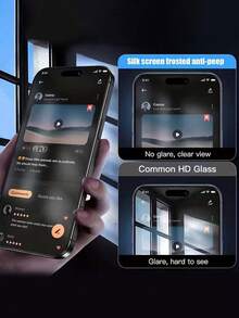 3片装磨砂隐私屏幕保护膜，兼容 17 Pro Max/16 Pro Max 6.9英寸，全覆盖防窥防盗，防眩光钢化玻璃膜，防指纹，兼容手机壳，也兼容 16 Pro Max/16 Pro/16 Plus/16/15 Pro Max/14 Pro Max/13 Mini/12/11/XS Max/XR/8+/7 Plus，生日礼物，家居礼品 - 黑色 - 查看 3