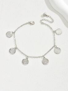 1 件时尚、简约、优雅可调节硬币装饰沙滩脚链，适合女士 - 錢幣 - 查看 8