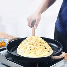 Cast Iron Pizza Pan - Double Large Handles Design, Non-Stick, Suitable For Stovetops Or Campfires. Durable With Even Heat Distribution, Multi-Functional Cast Iron Frying Pan, Perfect For Making Pizza, Grilling And Baking Bread. - 黑色 - 查看 8