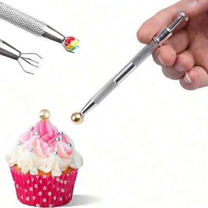 Bolígrafo de perla de caramelo, clip de perla, recogedor de perla de caramelo, pinza de recubrimiento de azúcar de 4 garras, colector de caramelo comestible de 4 garras, adecuado para decoración de pasteles, cupcakes, helados
