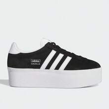 Adidas 【隐藏式增高】阿迪达斯女士 Gazelle 运动鞋，厚底休闲鞋，轻便缓震，多功能通勤鞋，带增高功能 - 黑色 - 查看 1