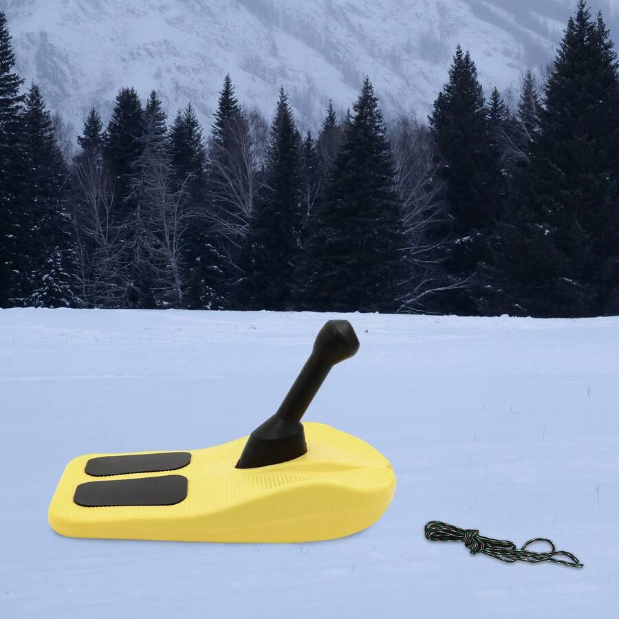YIYIBYUS Yellow HDPE Sledding Snowboard 165.35lbs Load Portable Outdoor Ski Board - Yellow - View 1