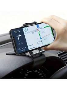 Car Clip-On Phone Holder, Multifunctional Car Navigation Bracket, Dashboard Phone Mount - Black - View 5