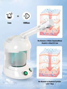 面部蒸脸器热喷雾纳米喷雾补水器，便携式热喷雾面部加湿器，家用美容仪 1 件装 - 美規A型插(110-127V) - 查看 8