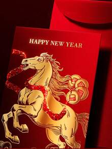6pcs Horse Year Lai See Envelopes 2026 New Design Premium Chinese New Year Creative Red Packet Bags