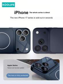 Koolife 1 件 17 二合一防摔手机壳，磁性无线充电，全摄像头保护，镜头膜，厚防摔，原装手机手感，兼容 17 Pro Max/ 17/ 17 Pro/ 17 Air - 鈦藍色 - 查看 2