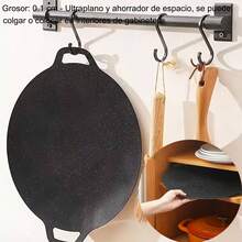 1piezas Sartén Redonda de Hierro Fundido, Tamaño Grande, con Tecnología Antiadherente, para Cocinar en la Parrilla al Exterior y en Cocinas Convencionales o de Inducción, de Mantenimiento Sencillo y Larga Duración, con un Mango Práctico que Permite Guardarla Colgada y Ahorrar Lugar, Fina y de Calentamiento Eficiente, el Accesorio Perfecto para el Camping y las Barbacoas, un Utensilio de Cocina Portátil y Multiusos para Lograr una Dieta Más Saludable en el Hogar o durante un Picnic al Aire Libre. - 30 cm - Ver 8