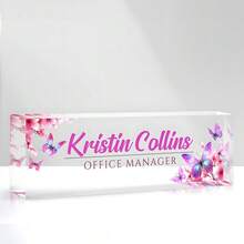 1个个性化亚克力定制办公桌铭牌，可定制文字，20种款式，个性化办公桌铭牌，定制办公桌铭牌，亚克力办公桌配件，个性化办公礼品，送给同事、老师，员工感谢礼品 - 彩色 - 查看 13