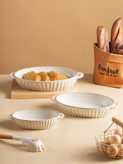 Mångsidig vit japansk modern minimalistisk elegant ugnsform i keramik med handtag, oval form i keramik, lämplig för sallad, pasta, ostgratäng, bakning, stekning av kyckling, ugn, mikrovågsugn och diskmaskin, non-stick, lätt att rengöra, perfekt för hemmet, restaurangen, dagligt bruk och högtider