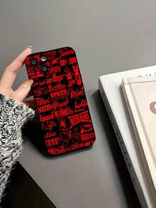 Diseños de pegatinas gráficas rojas. Esta elegante funda es compatible con los modelos  16, 15, 14 Pro Max, 13, 12, 11, XR y XS Plus. Fabricada en silicona TPU, ofrece protección contra golpes y caídas, además de una sensación superior. Es un regalo ideal para familiares, amigos y seres queridos, y una opción perfecta para Navidad.fundas para  13,funda  13,funda  16,fundas ,funda  15,funda para ,fundas para  16,fundas  11,fundas  15,funda  17,protector para ,funda  14,fundas  12,fundas  14,funda  17 pro max,fundas  13,fundas> - Negro - Ver 6