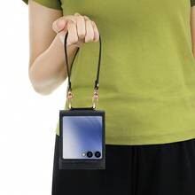 VIETAO Ốp lưng kiêm ví có dây đeo cho Galaxy Z Flip 3/4/5/6/7, vỏ bảo vệ thời trang với khe đựng thẻ, phù hợp với Flip3/Flip4/Flip5/Flip6 - màu đen - Xem 5