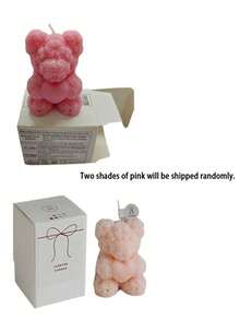 1pc Rose Bear Scented Candle, Individually Packaged, Makes A Great Gift. This Candle Combines Aesthetics And Fragrance, With The Romantic Rose Element And The Adorable Bear Shape Perfectly Blended. - Multicolor - View 12
