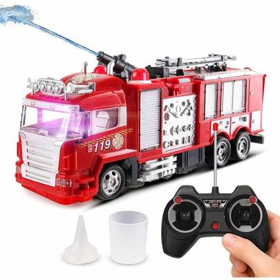 R/C Rescue Fire Engine Truck Radio Control Shoots by