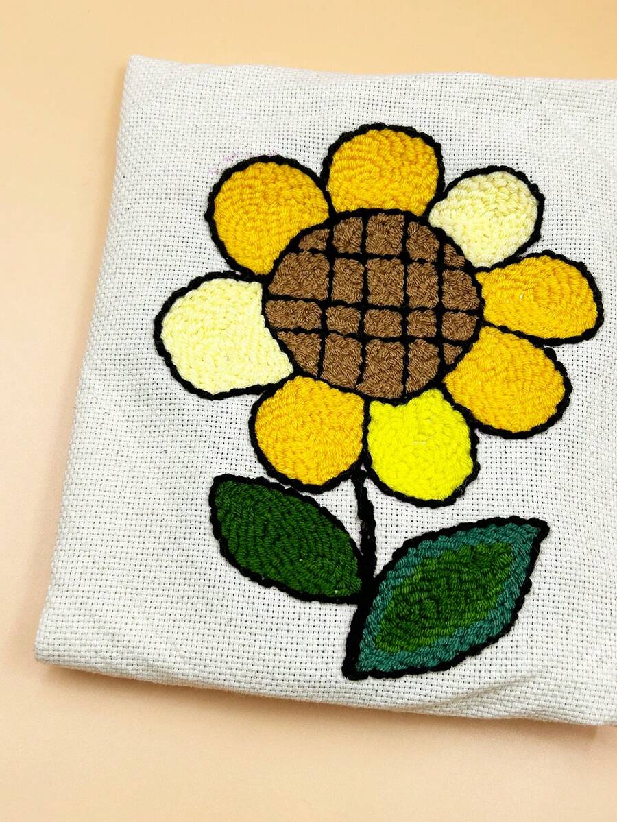 19.3" X 24.8" Perforated Punch Embroidery Fabric, Lockstitch Edging To Prevent Fraying, Suitable For Punch Embroidery And Rug Hooking - Apricot - View 1