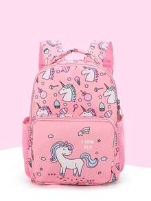 1 Peça Mochila Infantil Fashionable de Desenho Animado de Unicórnio, Nova Mochila Escolar Fofa de Grande Capacidade com Design Estampado, Desenho Animado Curativo, Mochila Escolar Estética e Prática, Super Pacote de Valor, Alta Qualidade, Durável, Zíper Suave, Alça de Ombro Ajustável, Presente de Volta às Aulas para Crianças, Presente de Férias, Presente de Aniversário