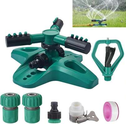 Cabezal de aspersor para riego de jardín, Cabezal para césped, Cabezal de aspersor Giratorio automático de 360 ​​​​°, con Piezas de Repuesto de Mariposa