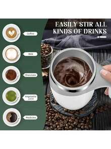 16oz Self-Stirring Cup 380ml Self-Stirring Coffee Protein Matcha Cup - Leak-Proof Travel Cup For Office And Home - 彩色 - 查看 6