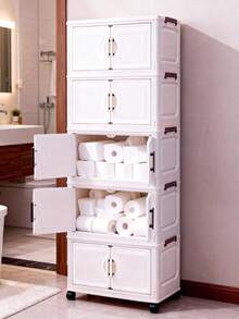 1 chiếc tủ đựng đồ bằng nhựa hai cửa rộng 60cm, tủ quần áo gấp gọn, tủ đựng đồ di động gia đình, tủ đựng đồ chơi phòng khách, tủ đựng đồ ăn nhẹ, tủ đựng đồ nhà bếp, quà tặng Giáng sinh & Halloween, hộp đựng khăn giấy phòng tắm, kệ để đồ trên sàn phòng ngủ, kệ giày gấp gọn - trắng - Xem 10