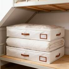 2pcs Large Under Bed Storage Containers With Leather Handles And Label Holders - Multicolor - View 4