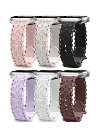 Correa de reloj unisex de silicona con estampado de leopardo en relieve, de moda, suave y transpirable, compatible con Apple Watch de 38 mm, 40 mm, 41 mm, 45 mm, 44 mm, 42 mm, 46 mm, 49 mm, multifuncional, casual, adecuada para fiestas, San Valentín, Año Nuevo, regalos festivos, compatible con iWatch Ultra 10/9/8/7/6/5/SE/4/3/2/1, accesorio de repuesto para correa de reloj