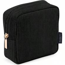 MAGEFY Bolsa de Maquillaje para Monedero Bolsa de Cosméticos Pana Linda Bolsa de Cosméticos para Mujer - negro1 - Ver 1