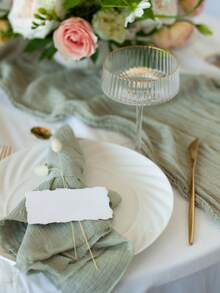 1/2/3/5件装波西米亚风纱布桌旗，优雅纯色桌布，90*180/90*340厘米长款纱布桌布，浪漫桌旗，适用于婚礼招待会、新娘送礼会装饰、婴儿派对用品、生日派对装饰用品、桌面装饰、餐桌装饰、婚礼装饰、房间装饰、家居装饰、节日派对装饰、椅子装饰、梳妆台装饰、春季派对用品 - 彩色 - 查看 7