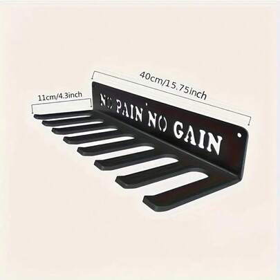 1pc Multi-Function Wall-Mounted Fitness Equipment Storage Rack, 8 Hooks Design, Suitable For Resistance Bands, Jump Ropes And Weight Lifting Belts