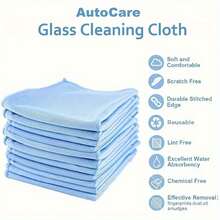 10片装超细纤维玻璃清洁布，9.84英寸 x 9.84英寸厨房吸水湿巾，不掉毛不留痕，适用于酒杯清洁，快速清洁窗户、玻璃、挡风玻璃、镜子和不锈钢，蓝色 - 彩色 - 查看 6