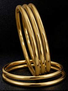 6.5cm Stainless Steel Jewelry Set, Bracelet, Earrings, Women's Accessories, Stainless Steel Earrings, Stainless Steel Earrings, Women's Accessories, Christmas, Halloween, Gold Jewelry, Wedding Accessories