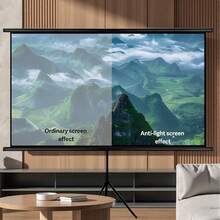 Projector Screen With Single Bracket-4K HD 16:9 Indoor/Outdoor Used For Theater/Office Backyard Party Theater Screen 100-120inch - White - View 4