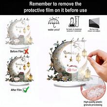 1/3pcs Set Crescent Moon Lantern Pattern Desktop Decor, 2D Acrylic Multifunctional Stand, Suitable For Arabic Festivals, Home And Desktop Decoration, Islamic Party Supplies - Multicolor - View 7
