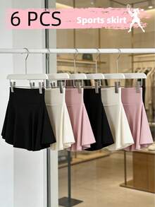 OKP 6pcs Skirts For Women,Skirt With Shorts Inside,Suitable For Yoga,Tennis, Sports And Casual Daily Wear,Summer Skirt Fashion Design - 6件混合裝 - 查看 1
