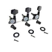 6 Clavijas de afinacion para guitarra electrica 3x3 - Negro - Ver 2