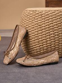 MonaNise 女士时尚卡其色、黑白方头、红色套脚鞋、黄色平底鞋、薄荷绿休闲/旅行鞋、粉色秋季款、酒红色派对/正式款、百搭黑色办公鞋 - 鏽棕色 - 查看 6