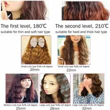 Portable Adjustable Temperature 3-Tube Hair Curler for Styling, 3 Ceramic Barrels, Iron Wave Wand, DIY Hair Tools - rosa - Ver 2