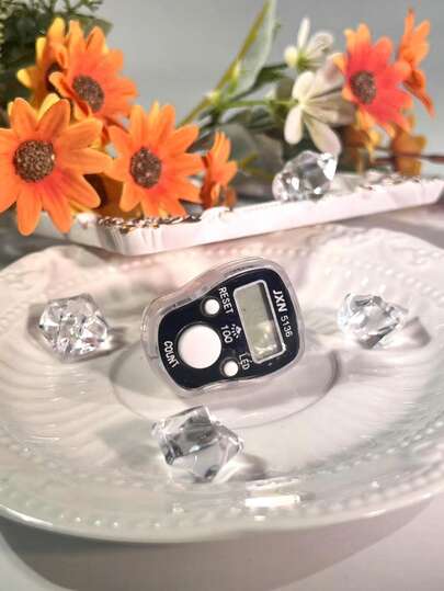 LED-display för fingerräknare med nattlampa, påminnelse om 100 räkningar, 3 knappar för räkning, återställning, bakgrundsbelyst display, 0-99999, lämplig för böneräkning, stickräkning, träningsräkning och mer