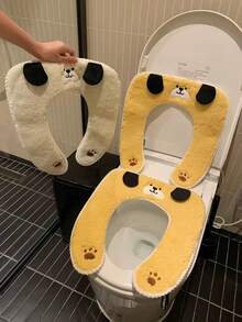 1个加厚绒面马桶垫，秋冬季加厚绒面马桶垫，自粘式，舒适保暖柔软。 - 彩色 - 查看 5