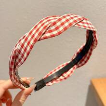 Trivaya Diadema estrecha de color caramelo a cuadros con diseño de dientes antideslizantes, accesorio de cabello lindo para salidas y citas de mujeres - Multicolor - Ver 5