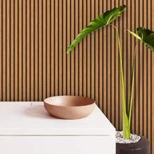 Adhesive Wallpaper With Ribbed Pattern, Natural Oak Wood, Thin Strips - Multicolored 6 - View 6