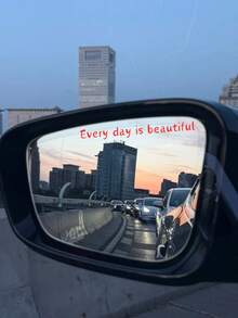 1pc "Every Day Is Beautiful" Seamless, Cornerless Sticker. This Sticker Is Designed For Dreamers And Doers, Blending Understated Elegance And Genuine Warmth, As A Companion To Face The Present And Move Towards The Future. It Is Durable, Leaves No Residue, And Can Be Easily Applied To Curved Or Flat Surfaces - Whether Decorating Your Beloved Car Or Keeping Hope Alive During Your Daily Commute, It Will Add A Touch Of Radiance. - A - View 4