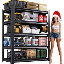 72''H Garage Shelving Heavy Duty 5-Tier Adjustable Storage Shelves Unit,3000 LBS Metal Utility Rack Shelf For Industries, Warehouses, Basement,Black (72''H X 36''W X 16''D) - 高72英寸 x 寬36英寸 x 深16英寸 - 查看 1