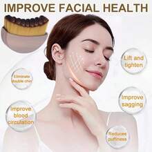 1pcs  New Contour Facial Brush, Face Massager, Dry Brushing, Jawline Shaping, Ergonomic Design, Precision Fit, Relieves Fatigue, Facial Care Tools - Brown - View 5