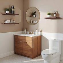 MXOIFE Set de 6 Repisas Flotantes de MaderaEstante Flotante Minimalistas Pantalla Colgante rativa Soportan asta 10 kg para ración de rar tu Cocina Sala Baño Cuarto Marrón (40 x 15 ) - Marrn - Ver 2