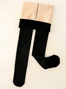 1/2 chiếc quần tất giữ nhiệt, quần legging cổ điển màu đen mỏng, mềm mại, ấm áp, thoải mái, thời trang, thoáng khí, đa năng, phù hợp cho trang phục thường ngày hoặc đi nghỉ lễ/đi học, mùa thu/đông. - màu đen - Xem 10