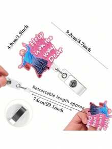 1pc Acrylic Shiny Retractable Badge Reel, Belt Clip Style Retractable Name Tag Holder, Suitable For Nurses, Doctors, Students, Staff, Volunteers Back To School Season